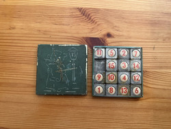 Number puzzle, metal tic-tac-toe game from the 60s