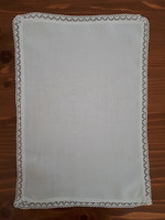 Small tray tablecloth with machine crochet border