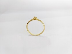 14K. Új, kis Brill köves női arany gyűrű (No.: 29)