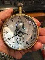 Omega üveg gömb óra, kézi felhúzós ritkaság, 8 cm-es.