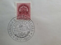 Pannonia Bélyegkiállítás 1942 alkalmi bélyegzés kivágat