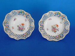 Pair of antique Herend 1899 - 1901 openwork decorative bowls