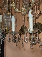 2pcs old renovated crystal hanging copper wall bracket