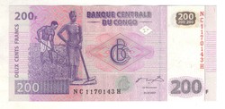 200 Frank Franc 2007 Congo unc