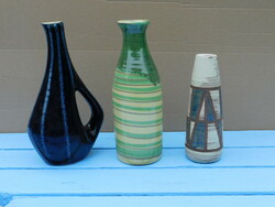 3 retro ceramic vases