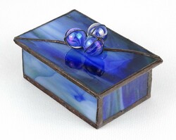 1M929 Gyönyörű ólomüveg ékszertartó doboz