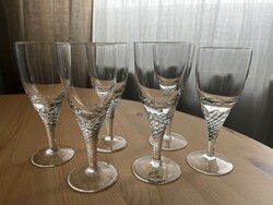 Bohemia glass set of 6 brandy, short drink, liqueur stemmed glasses