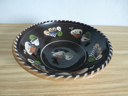 Sárospataki glazed ceramic decorative plate, wall plate