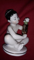 Antique cccp Russian gilded Lomonosov porcelain figure of a child looking at grapes 7x5 cm according to the pictures