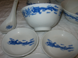 3 X 6 Chinese dragon bowls and spoons