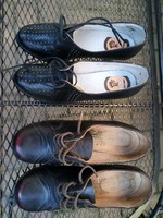 Rarity!!! 2 pairs of women's wine shoes from the last century!! Size approx. 38 - Sxx