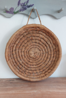 Retro, vintage wicker wall decoration bread basket, possibly a serving tray