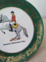 Porcelán dísztányér - spanyol lovasiskola / Bécs