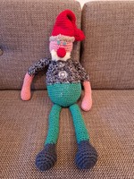 Knitted Santa Claus doll with green pants