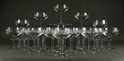 1M432 beautiful old stemmed champagne glasses set 17 pieces