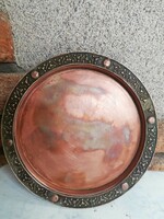Decorative red copper circle tray