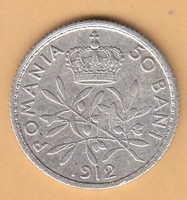 Ezüst 1912 50 Bani Karoli T2