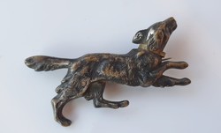 Antik bronz kutya bross