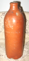 Antique salt-glazed butella mineral water stoneware bottle nassau