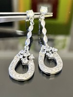 Pair of dazzling silver earrings with zirconia stones