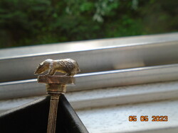 Miniature with figural badger English w.A.P.W. Silver-plated teaspoon