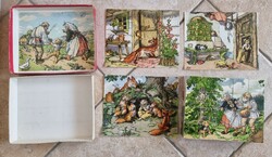 Old rare fairy tale cube mosaic, cube puzzle, puzzle, in original box,