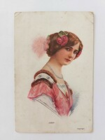 Old postcard Lizzy 1915 postcard lady