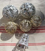 6 pieces of openwork lace Christmas tree decorations