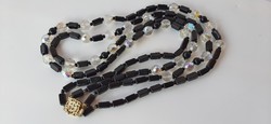 Vintage double row of polished glass beads