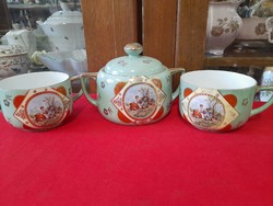Alt wien viktoria schmidt & co 1918-1939 gilded hand painted incomplete tea and coffee cup set