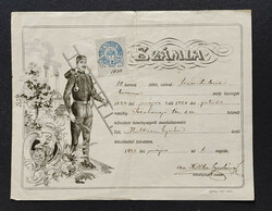 Women's chimney sweep decorative bill with duty stamp from 1920