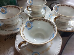 Antique Rosenthal mocha set 4 pieces, János ilovszky, Budapest, cup and small plate