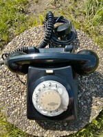 Tárcsás telefon fekete,retro