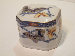 Porcelain box with butterfly lid, holder