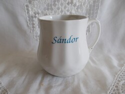 4 dl porcelain mug with the inscription Sándor