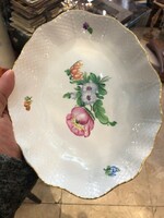 Herendi porcelán tálca, 21 x 17 cm-es hosszúságú szépség.7006