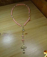 Rosary powder made of marble-colored 8 mm glass beads
