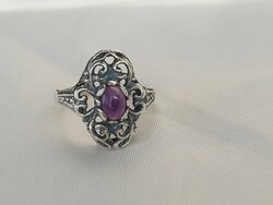 Antik ezüst gyűrű/ametiszt