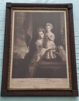 Antik barokk  metszet nyomat  antik copf keretben  London 1711 Georgiana  Lady Spencer