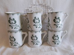 6 antique stoneware cups