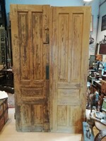 Large shop doors, solid pine patinated doors, 100-year-old solid doors treated in pairs