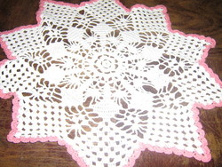 Dreamy, special vintage hand-crocheted antique tablecloth set