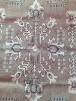 Woven antique large tablecloth in brown beige color