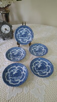 5 English faience grindley saucers.
