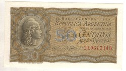 50 centavos 1951 Argentina UNC 1.