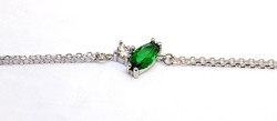 White gold bracelet with green and white stones (zal-au117483))