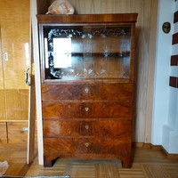 Art deco display cabinet with drawers
