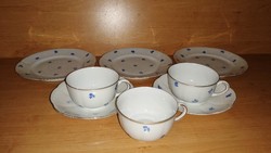 Antik vékony porcelán reggelező készlet (31/d)