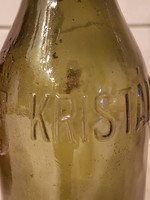 Bottle with old crystal inscription, coat of arms 0.5 liters