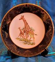 Porcelain decorative plate with giraffe (m3756)